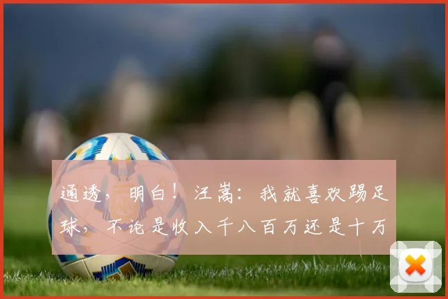 通透，明白！汪嵩：我就喜欢踢足球，不论是收入千八百万还是十万